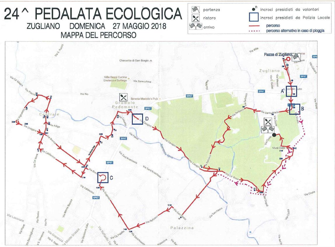 percorso pedalata 2018