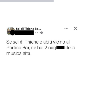 Via i bestemmiatori da “Sei di Thiene se”. Pugno duro dell